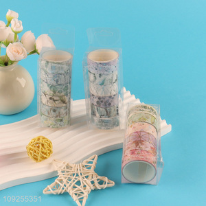 Factory Supply 6 Rolls Floral Washi Tape Set Foil Masking Tapes Set for DIY Scrapbooking