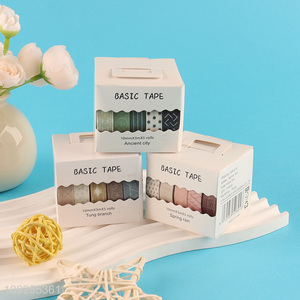 Online Wholesale 5 Rolls Washi Tape Set Decorative Masking Tapes Set for DIY Journaling