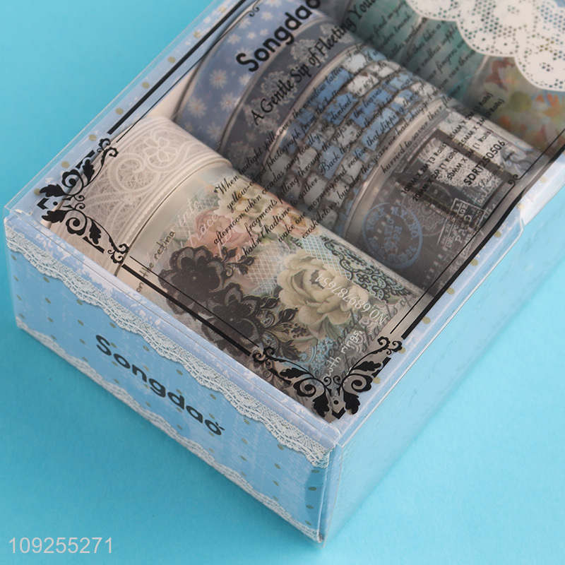 Factory Price 10 Rolls Aesthetic Washi Tapes Decorative Masking Tapes for DIY Scrapbooking