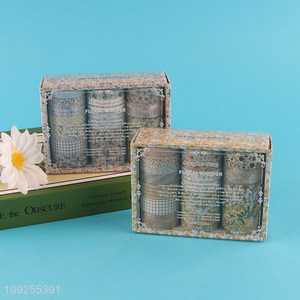 Hot Selling 5 Rolls Floral Washi Tape Set Flower Printed Masking Tapes for DIY Crafts