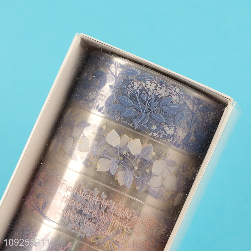 High Quality 6 Rolls Floral PET Tape Set for DIY Arts & Crafts, Journaling & Scrapbooking