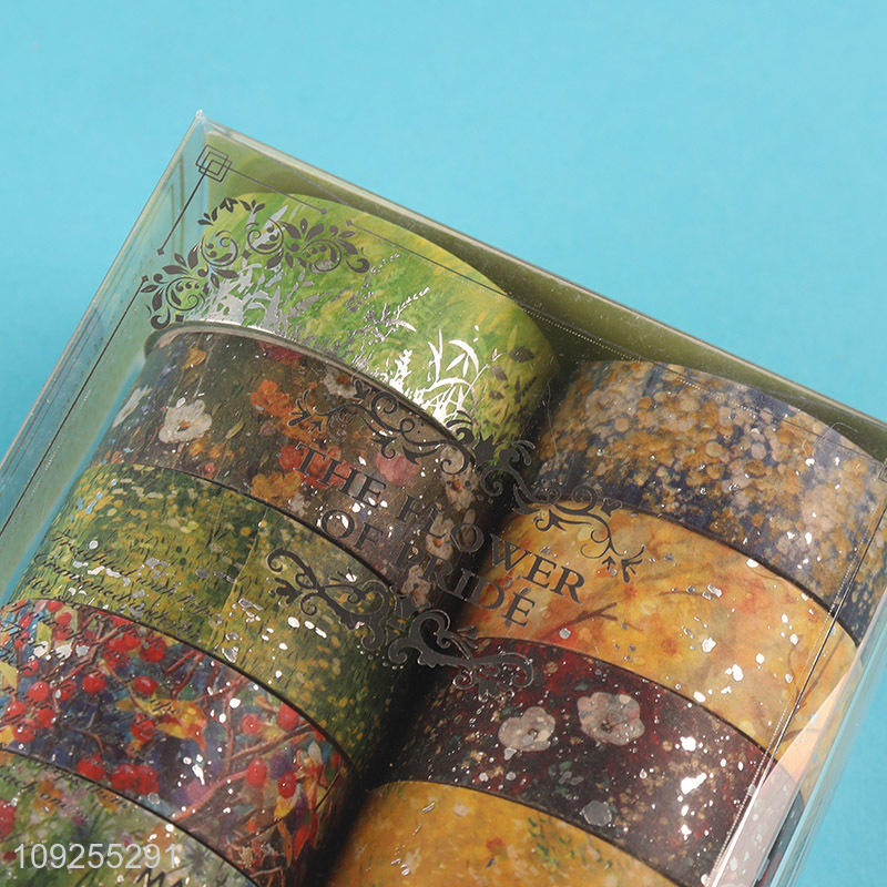 Good Quality 12 Rolls Floral Washi Tape Set Adhesive Masking Tapes for DIY Arts Crafts