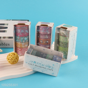 Hot Selling 6 Rolls Washi <em>Tape</em> Set Decorative Foil Masking Tapes Set for Gift Wrapping