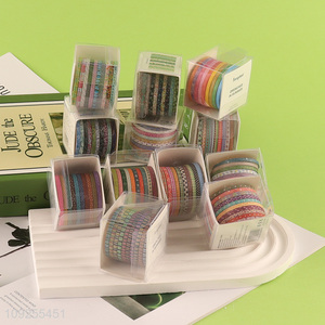 Online Wholesale 10 Rolls Thin Washi Tape Set Adhesive Masking Tapes Set for DIY Arts Crafts