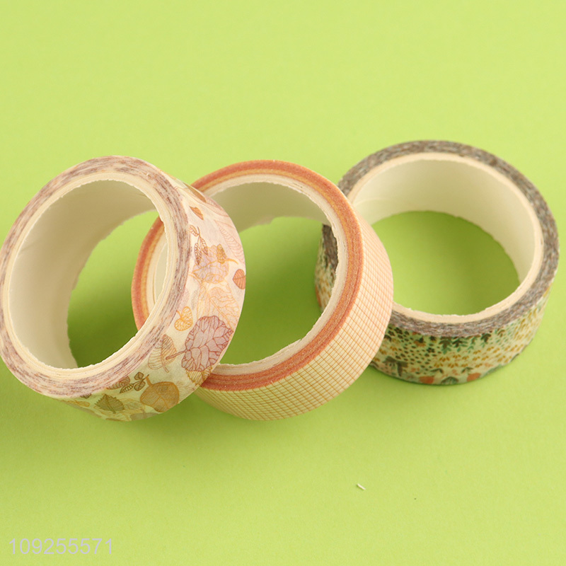 Hot Selling 3 Rolls Washi Tape Set Decorative Tapes for DIY Journaling & Scrapbooking