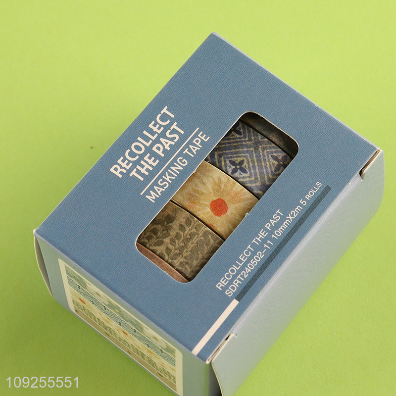New Arrival 5 Rolls Washi Tape Set Decorative Masking Tapes Set for DIY Arts & Crafts
