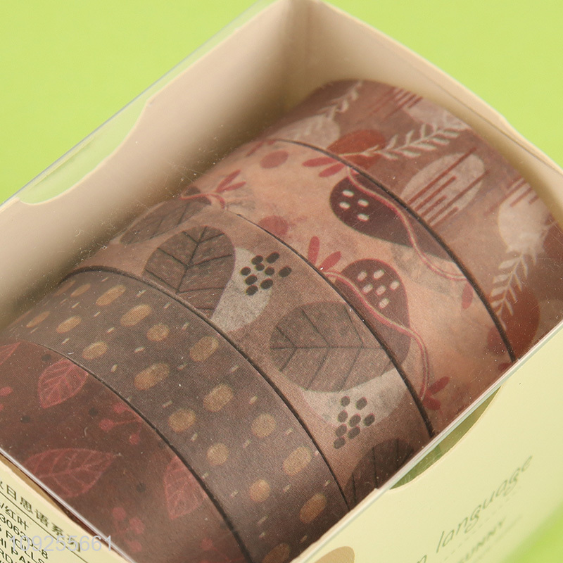 Hot Selling 5 Rolls Autumn Washi Tape Set Fall Decorative Washi Tapes Scrapbook Tapes