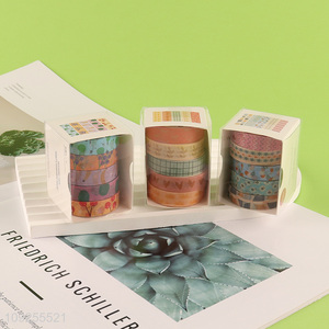 China Imports 5 Rolls Washi Tape Set Decorative Masking Tapes Set for DIY Journaling