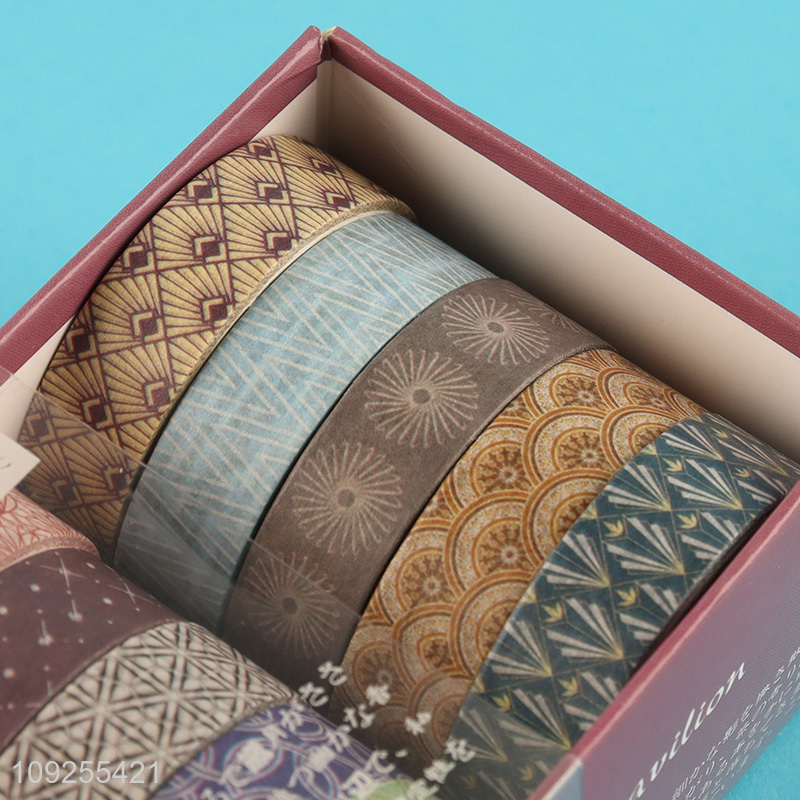 Factory Price 10 Rolls Washi Tape Set Decorative Washi Tapes for Gift Wrapping Card Making