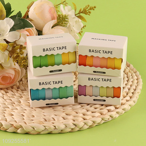 High Quality 6 Rolls Solid Color Washi Tape Set Decorative Washi Tapes for DIY Journaling