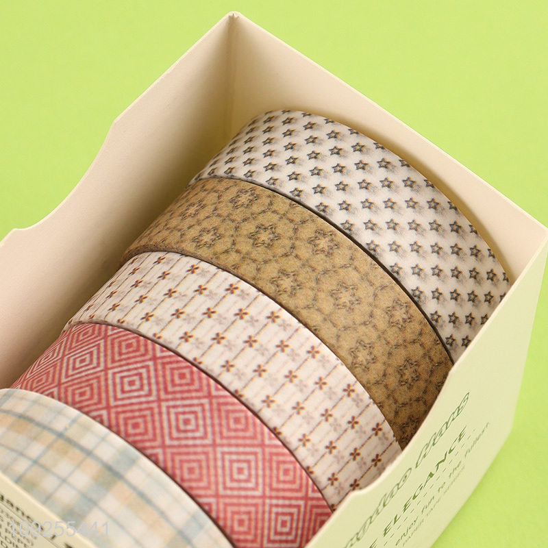 Factory Supply 5 Rolls Washi Tape Set Decorative Masking Tapes Set for DIY Journaling