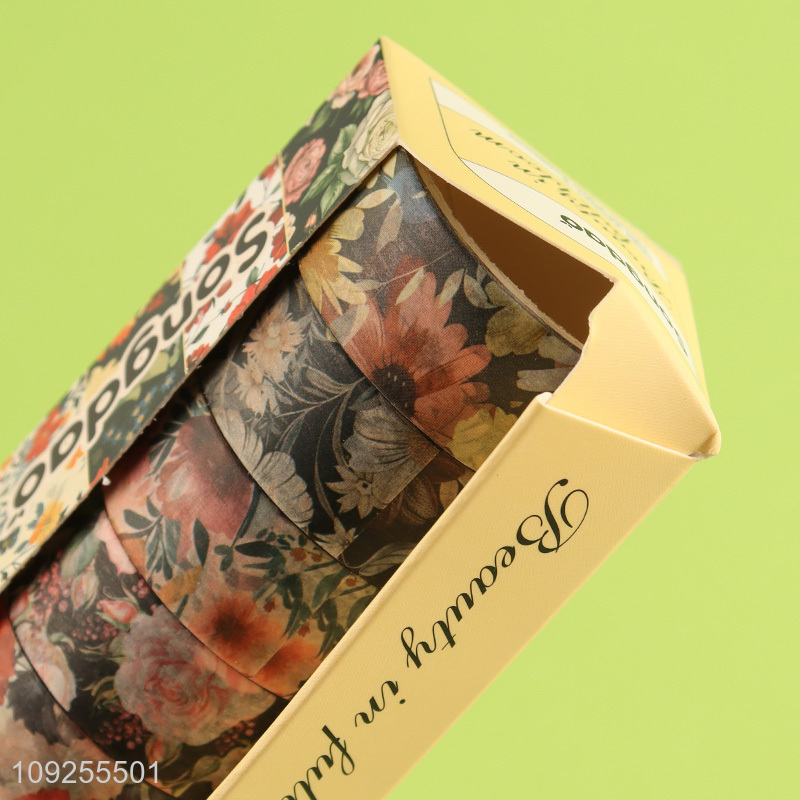 New Product 10 Rolls Flowers Washi Tape Set Decorative Washi Tapes for DIY Journaling