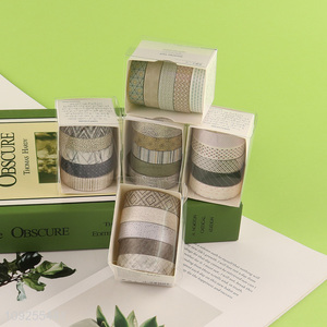 Factory Supply 5 Rolls Washi Tape Set Decorative Masking Tapes Set for DIY Journaling