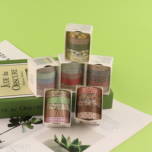 Good Quality 5 Rolls Washi Tape Set for DIY Arts & Crafts, Journaling & Scrapbooking
