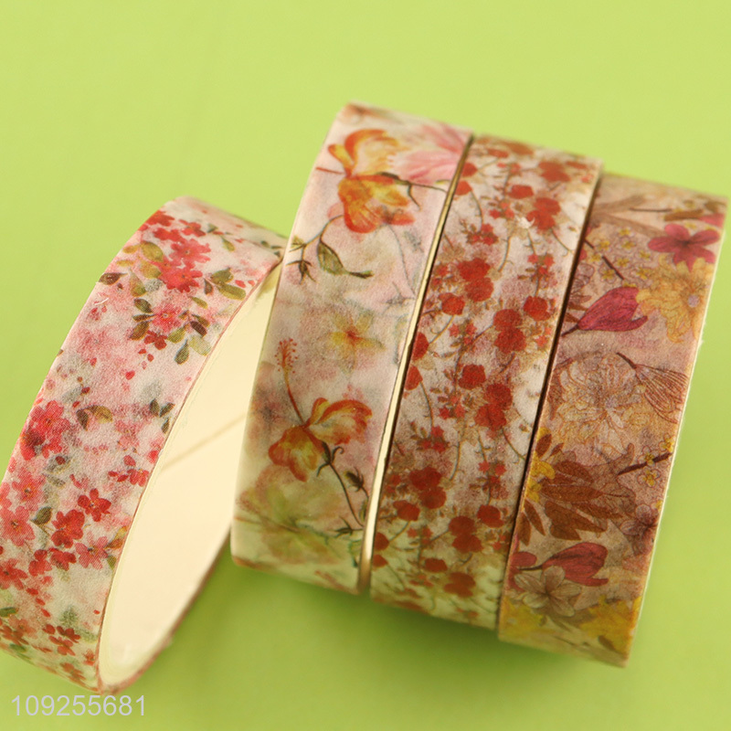 New Product 5 Rolls Spring Flowers Washi Tape Set Floral Masking Tapes Set for Arts