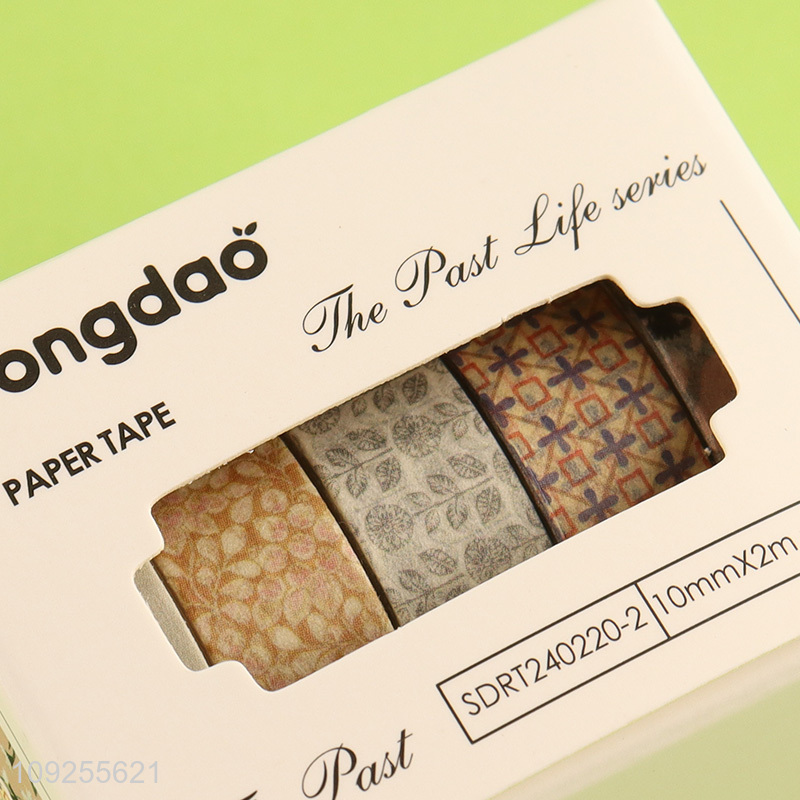 Factory Supply 5 Rolls Washi Tape Set Decorative Adhesive Tapes Set for Gift Wrapping