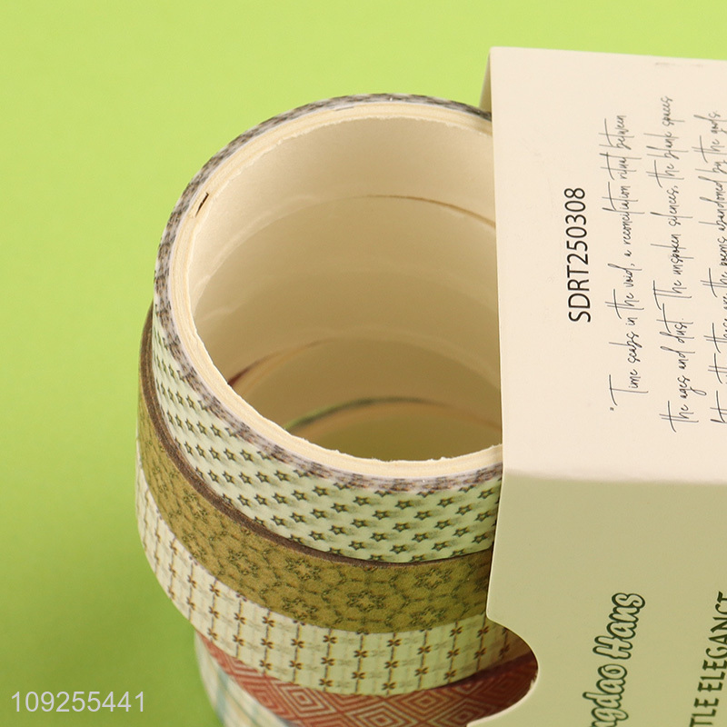 Factory Supply 5 Rolls Washi Tape Set Decorative Masking Tapes Set for DIY Journaling