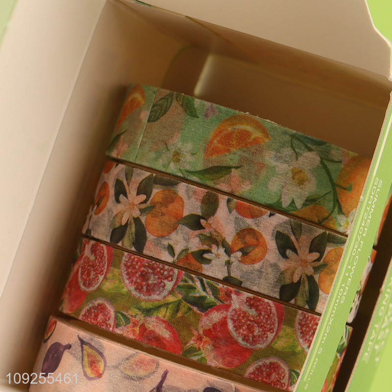 New Arrival 5 Rolls Floral Washi Tape Set Flowers Washi Tapes Decorative Masking Tapes