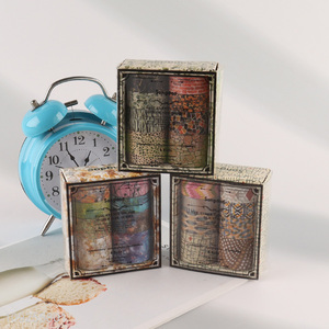 High Quality 8 Rolls Vintage Washi Tape Set Decorative Masking Tapes for DIY Journaling