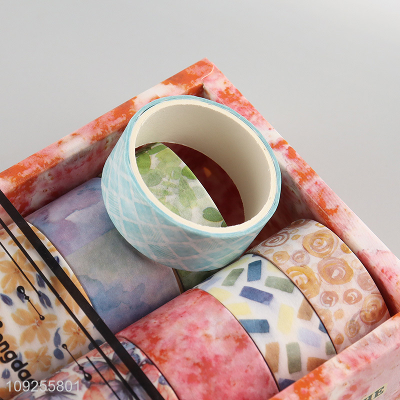 High Quality 8 Rolls Vintage Washi Tape Set Decorative Masking Tapes for DIY Journaling