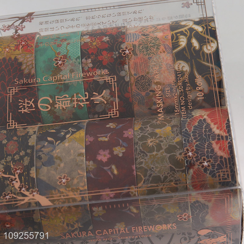 Hot Selling 10 Rolls Washi Tape Set Decorative Masking Tapes Set Aesthetic Washi Tapes