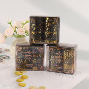 China Imports 10 Rolls Washi Tape Set Gold Foil Washi Tapes for DIY Journaling & Scrapbooking