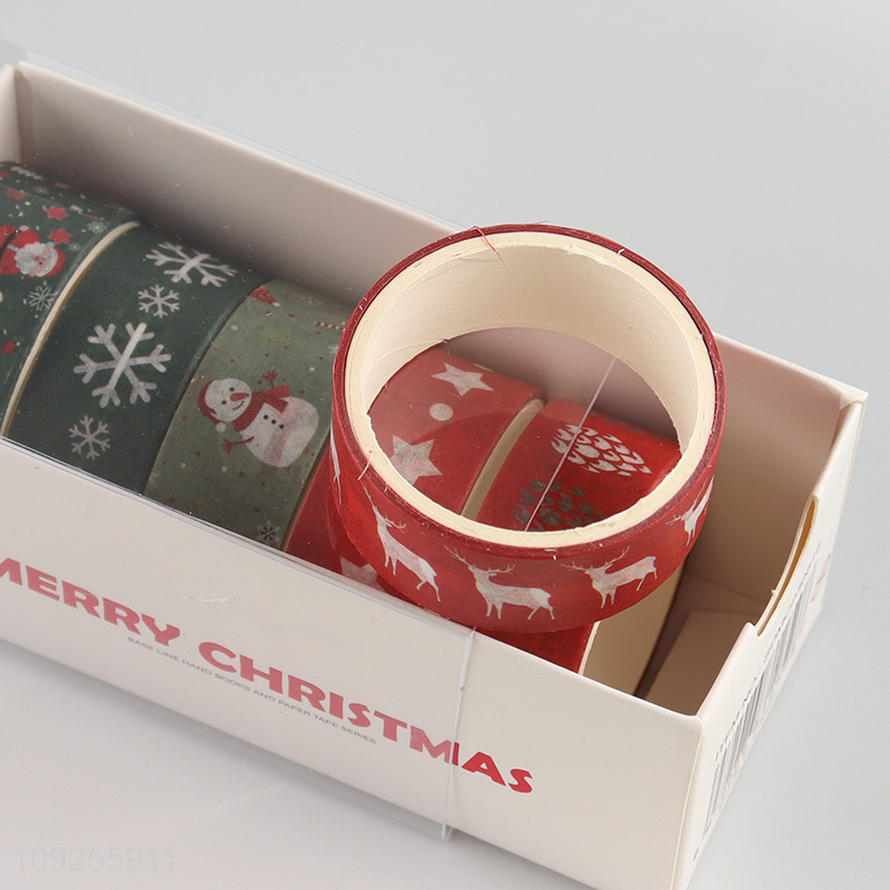 Factory Price 6 Rolls Christmas Washi Tape Set for DIY Arts & Crafts, Journaling & Scrapbooking
