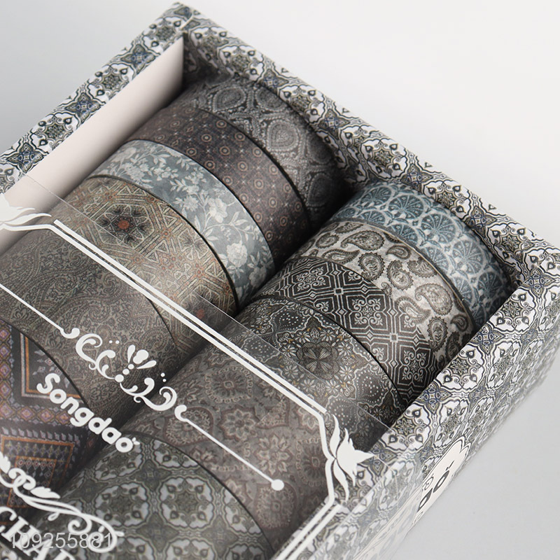 Hot Selling 12 Rolls Ethnic Washi Tape Set Decorative Masking Tapes Set for DIY Journaling