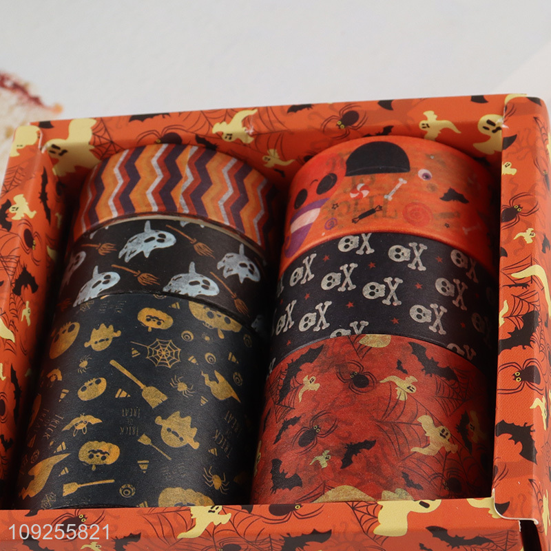 Factory Price 6 Rolls Halloween Washi Tape Set Holiday Masking Tapes Set for Gift Wrapping