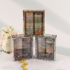 Good Quality 12 Rolls Floral Washi Tape Set Decorative Masking Tapes for DIY Scrapbooking