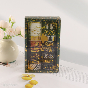 New Arrival 17 Rolls Christmas Washi Tape Set Gold Foil Holiday Tapes Masking Tape Set