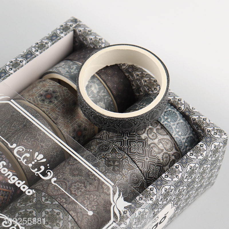 Hot Selling 12 Rolls Ethnic Washi Tape Set Decorative Masking Tapes Set for DIY Journaling