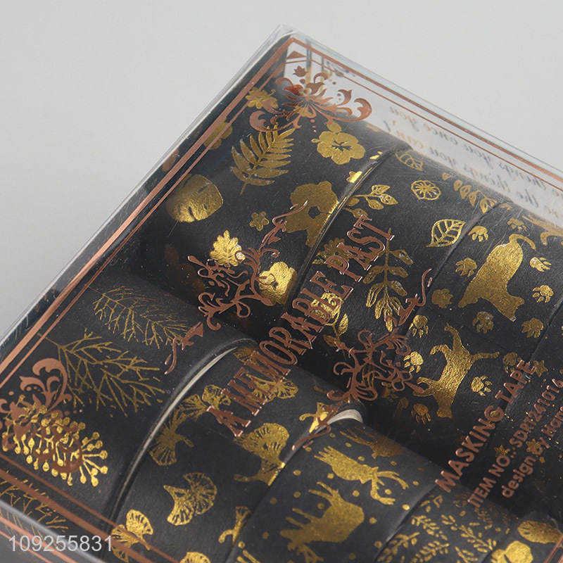 China Imports 10 Rolls Washi Tape Set Gold Foil Washi Tapes for DIY Journaling & Scrapbooking