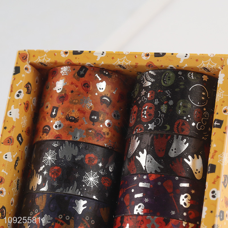 New Product 14 Rolls Halloween Washi Tape Set Foil Decorative Holiday Tapes for DIY Crafts