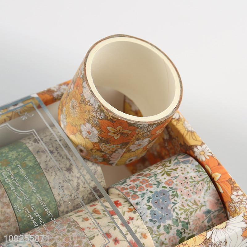 Good Quality 12 Rolls Floral Washi Tape Set Decorative Masking Tapes for DIY Scrapbooking