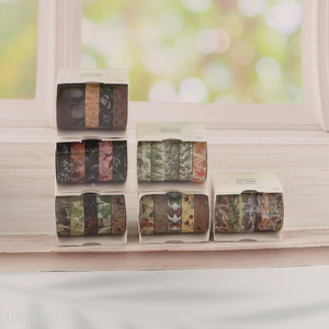 Hot Selling 5 Rolls Forest Washi Tape Set Masking Washi Tapes Set for DIY Arts Crafts