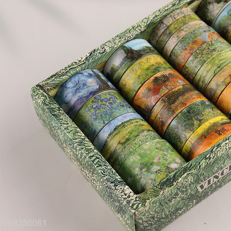 Hot Selling 25 Rolls Van Gogh Washi Tape Set Decorative Tapes Aesthetic Journaling Supplies