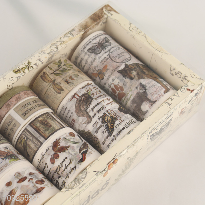 New Product 18 Rolls Vintage Washi Tape Set for DIY Crafts, Journaling & Scrapbooking