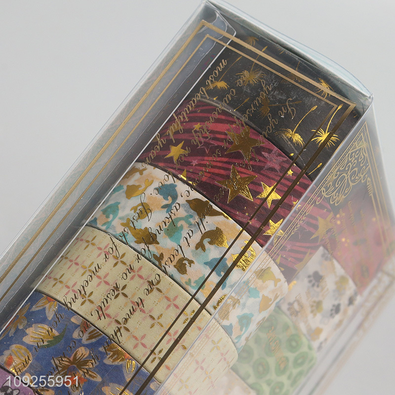 New Arrival 12 Rolls Foil Washi Tape Set Decorative Masking Tapes for DIY Scrapbooking
