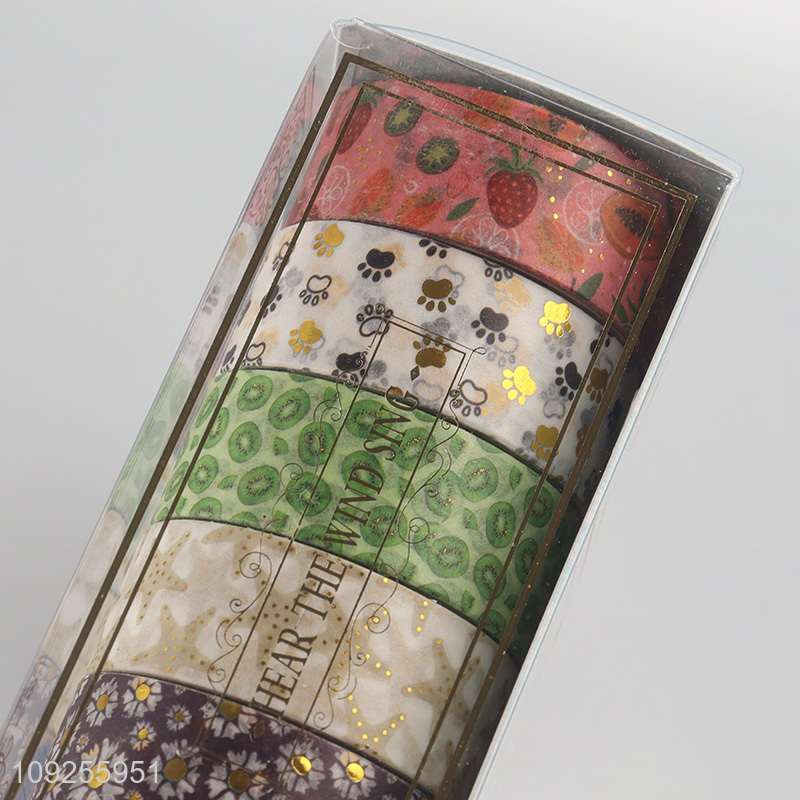 New Arrival 12 Rolls Foil Washi Tape Set Decorative Masking Tapes for DIY Scrapbooking