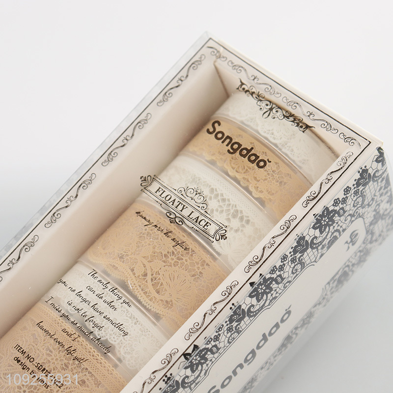 Factory Supply 6 Rolls Lace Washi Tape Set Decorative Washi Tapes Set Scrapbooking Supplies