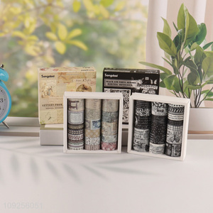 Good Quality 20 Rolls Vintage Washi Tape Set Retro Masking Tapes Set for DIY Journaling