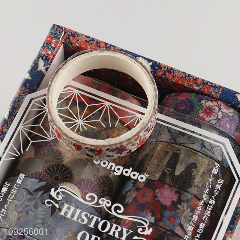 Factory Price 12 Rolls Japanese Kyoto Arts Washi Tape Set for Scrapbook Journal Planners