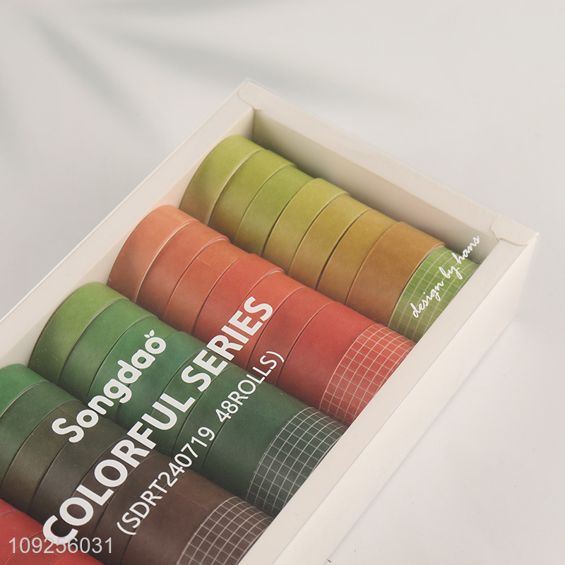 Online Wholesale 48 Rolls Colorful Washi Tape Set Decorative Masking Tapes for DIY Scrapbooking
