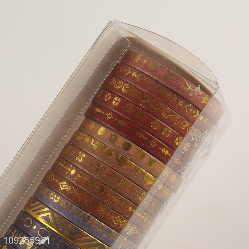 Good Quality 20 Rolls Washi Tape Set Gold Foil Masking Tapes Set for DIY Journaling