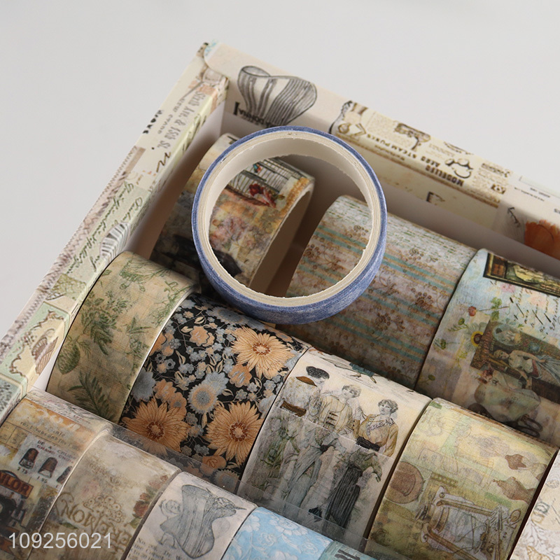 Factory Supply 24 Rolls Washi Tape Set Decorative Washi Tapes for DIY Journaling Scrapbooking