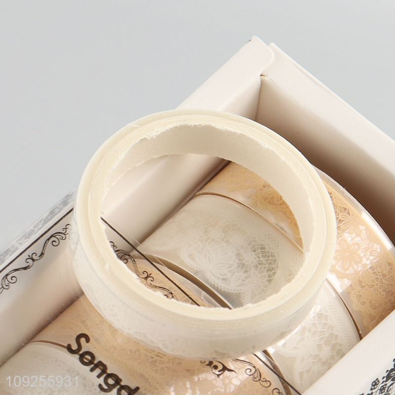 Factory Supply 6 Rolls Lace Washi Tape Set Decorative Washi Tapes Set Scrapbooking Supplies
