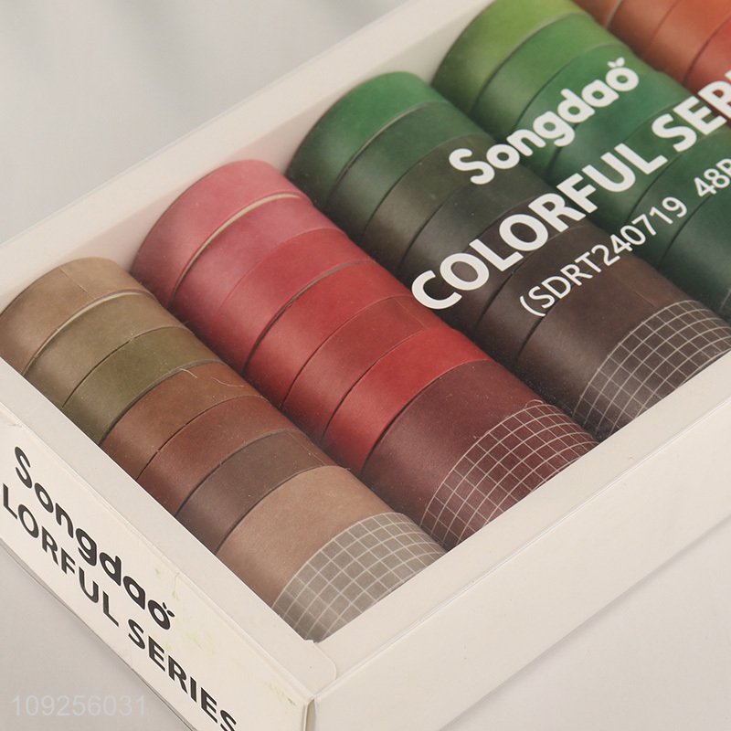 Online Wholesale 48 Rolls Colorful Washi Tape Set Decorative Masking Tapes for DIY Scrapbooking