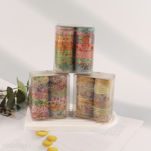 New Arrival 12 Rolls Foil Washi Tape Set Decorative Masking Tapes for DIY Scrapbooking