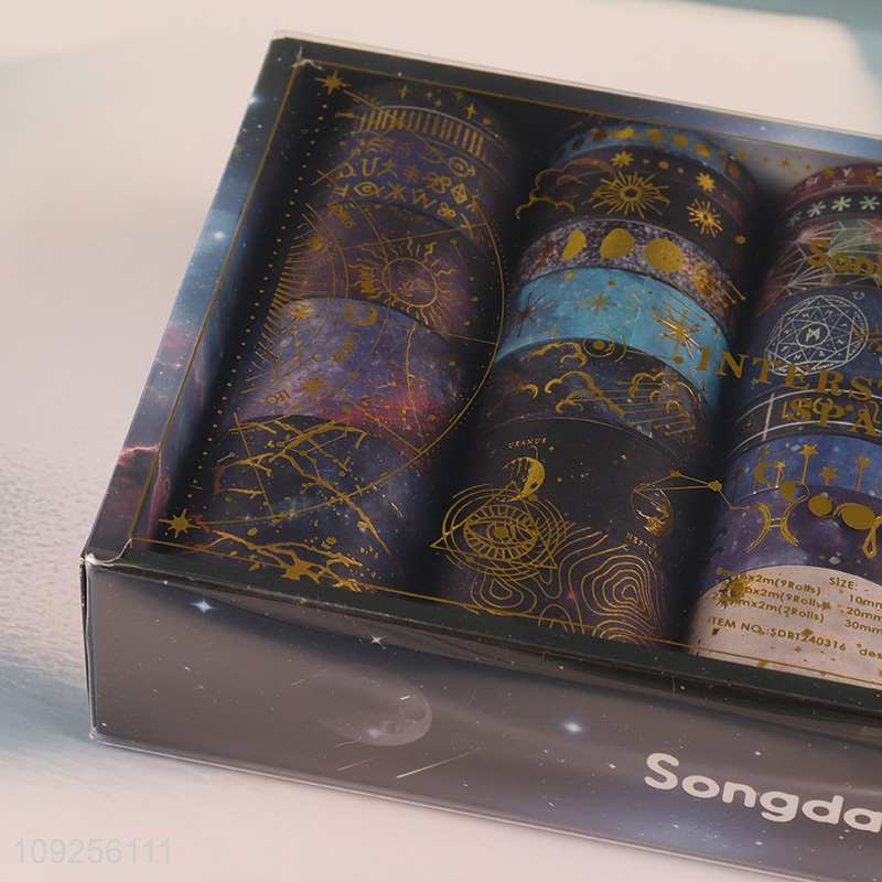 Factory Supply 36 Rolls Washi Tape Set Gold Foil Galaxy Washi Tapes Decorative Masking Tapes